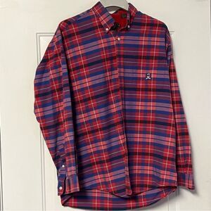 VINTAGE CINCH Miller Western Button Down Pink Blue Plaid Long Sleeve Shirt M